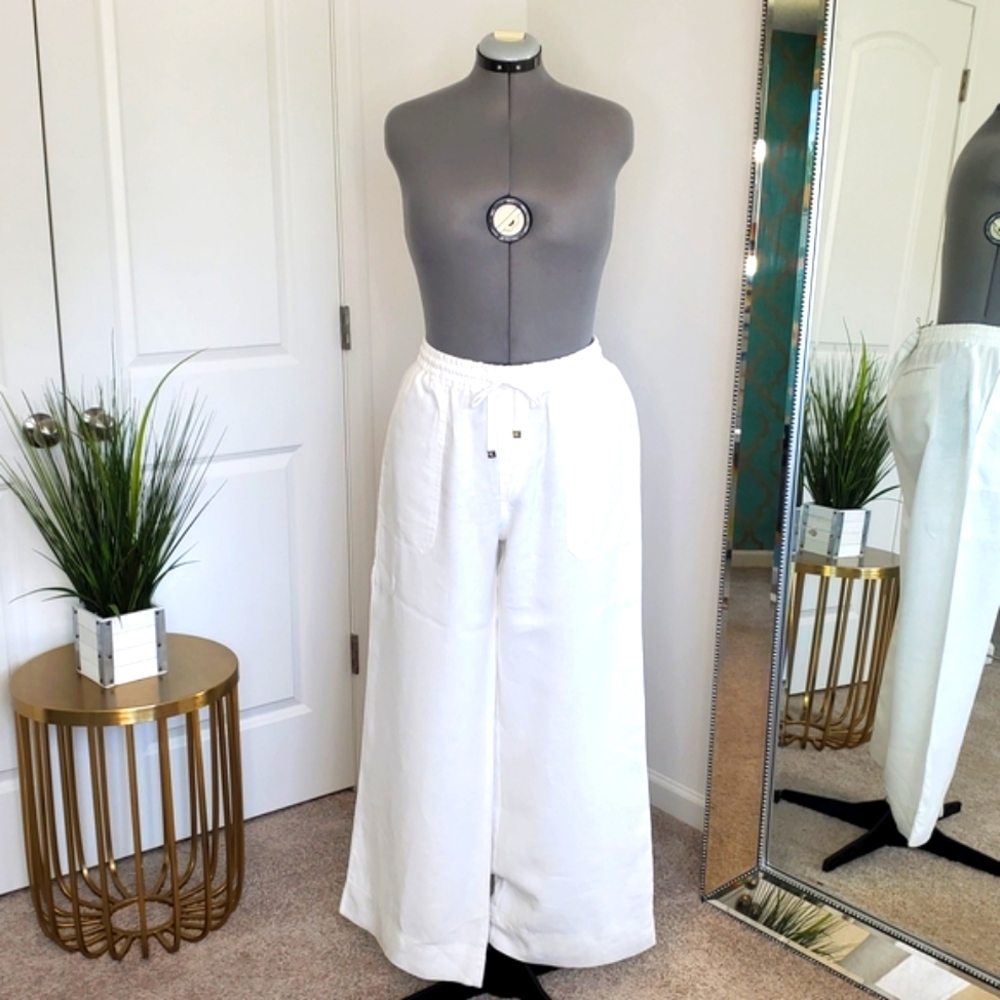 Lauren Ralph Lauren White Linen Trousers